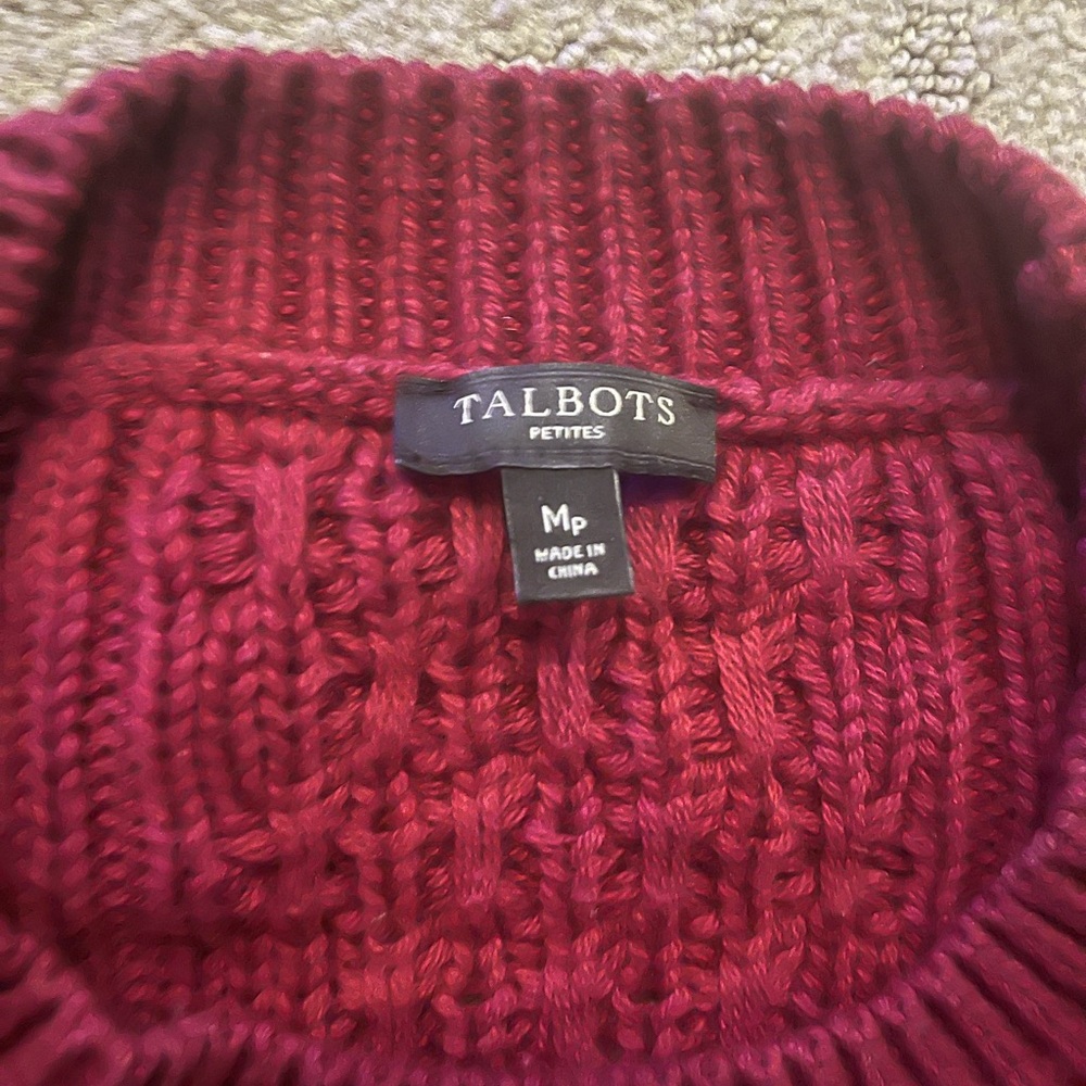 Talbots deep red sweater - Picture 2 of 7